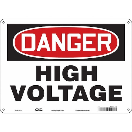 Condor Safety Sign, 10 in Height, 14 in Width, Polyethylene, Horizontal Rectangle, English, 479P62 479P62