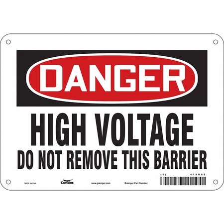 Condor Safety Sign, 7 in Height, 10 in Width, Aluminum, Vertical Rectangle, English, 479R95 479R95
