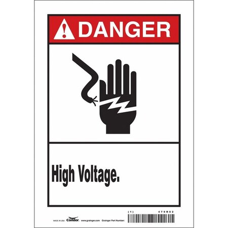 Condor Safety Sign, 10 in Height, 7 in Width, Vinyl, Horizontal Rectangle, English, 479R02 479R02