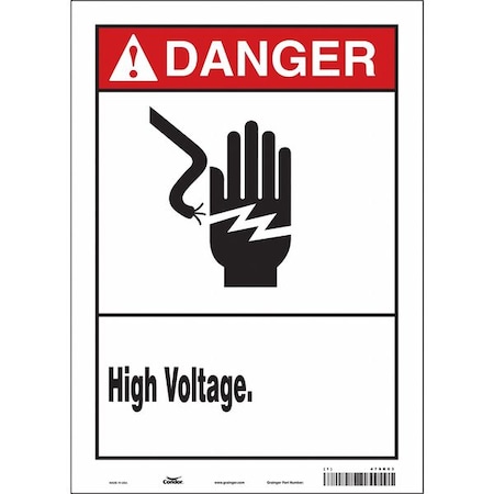 Condor Safety Sign, 14 in Height, 10 in Width, Vinyl, Vertical Rectangle, English, 479R03 479R03