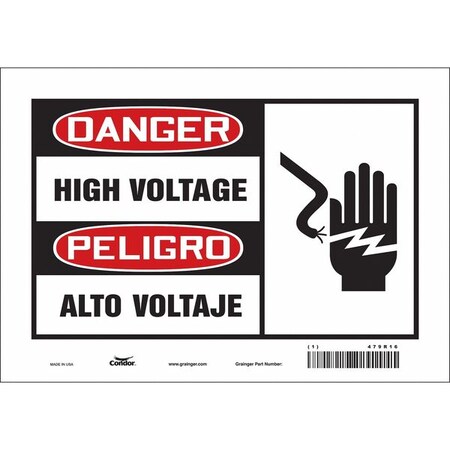 Condor Safety Sign, 10" Wx7" H, 0.004" Thickness, 479R16 479R16