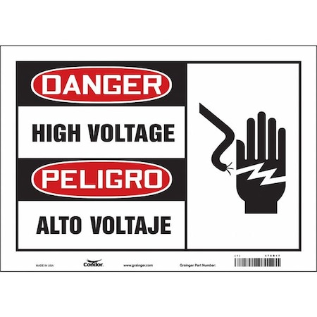 Condor Safety Sign, 14" Wx10" H, 0.004" Thickness, 479R17 479R17