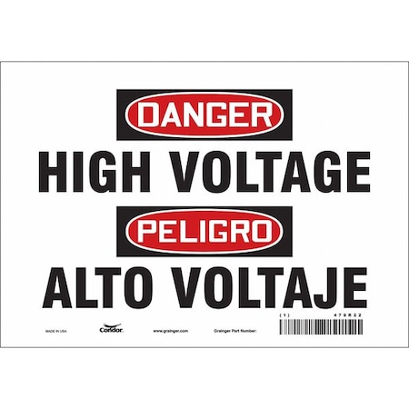 Condor Safety Sign, 10" Wx7" H, 0.004" Thickness, 479R22 479R22
