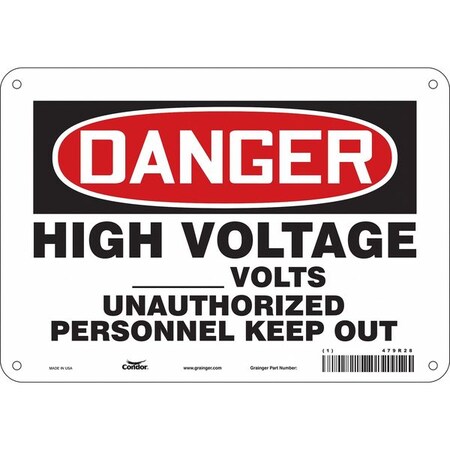 Condor Safety Sign, 7 in Height, 10 in Width, Aluminum, Vertical Rectangle, English, 479R28 479R28