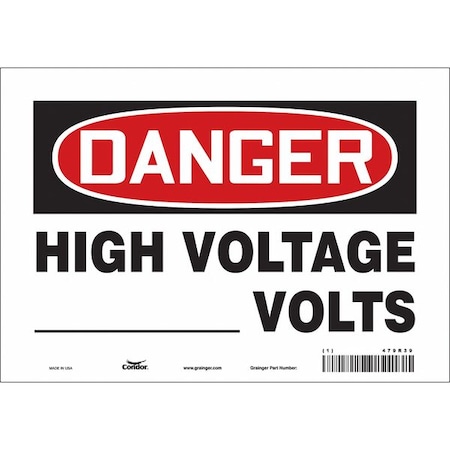 Condor Safety Sign, 7 in Height, 10 in Width, Vinyl, Vertical Rectangle, English, 479R39 479R39