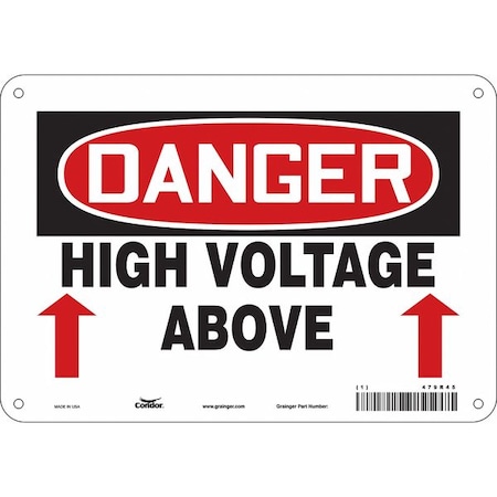 Condor Safety Sign, 7 in Height, 10 in Width, Polyethylene, Vertical Rectangle, English, 479R45 479R45