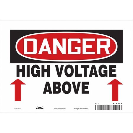 Condor Safety Sign, 7 in Height, 10 in Width, Vinyl, Vertical Rectangle, English, 479R48 479R48