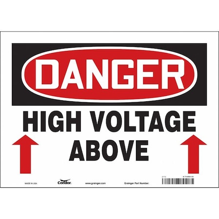 Condor Safety Sign, 10 in Height, 14 in Width, Vinyl, Horizontal Rectangle, English, 479R49 479R49