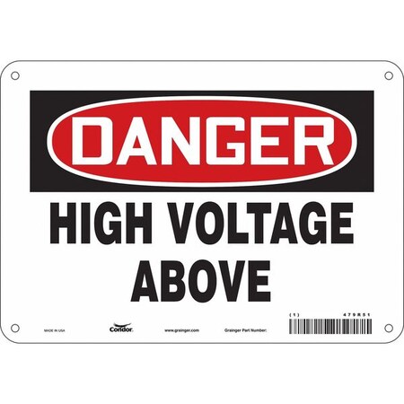 Condor Safety Sign, 7 in Height, 10 in Width, Aluminum, Vertical Rectangle, English, 479R51 479R51