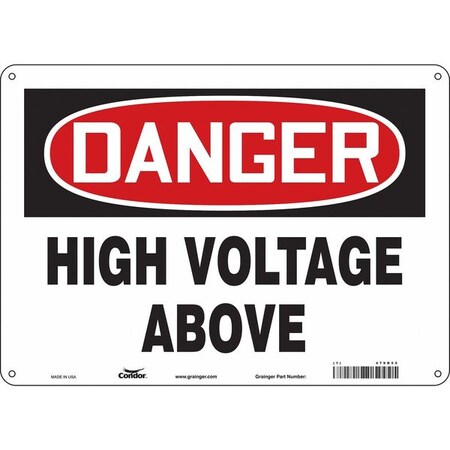 Condor Safety Sign, 10 in Height, 14 in Width, Polyethylene, Horizontal Rectangle, English, 479R55 479R55