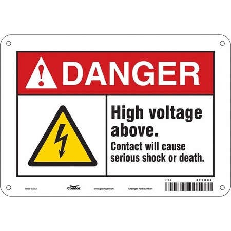Condor Safety Sign, 7 in Height, 10 in Width, Polyethylene, Vertical Rectangle, English, 479R62 479R62