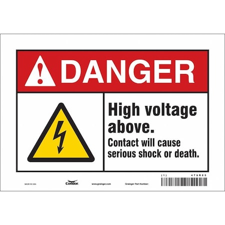 Condor Safety Sign, 7 in Height, 10 in Width, Vinyl, Vertical Rectangle, English, 479R65 479R65