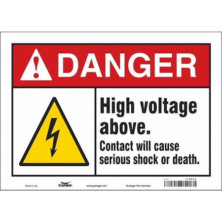 Condor Safety Sign, 10 in Height, 14 in Width, Vinyl, Horizontal Rectangle, English, 479R66 479R66