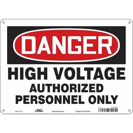 Condor Safety Sign, 10 in Height, 14 in Width, Aluminum, Horizontal Rectangle, English, 479R69 479R69