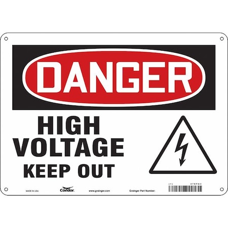 Condor Safety Sign, 10 in Height, 14 in Width, Aluminum, Horizontal Rectangle, English, 479T83 479T83