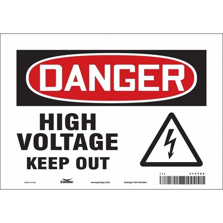 Condor Safety Sign, 7 in Height, 10 in Width, Vinyl, Vertical Rectangle, English, 479T88 479T88