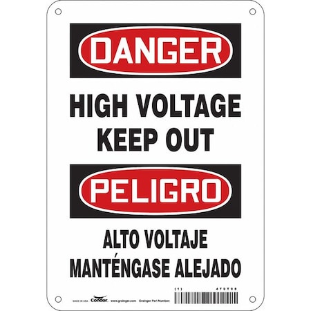 Condor Safety Sign, 7" Wx10" H, 0.055" Thickness, 479T98 479T98