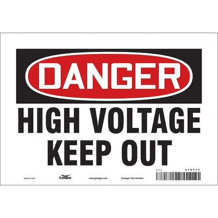 Condor Safety Sign, 7 in Height, 10 in Width, Vinyl, Vertical Rectangle, English, 479T77 479T77