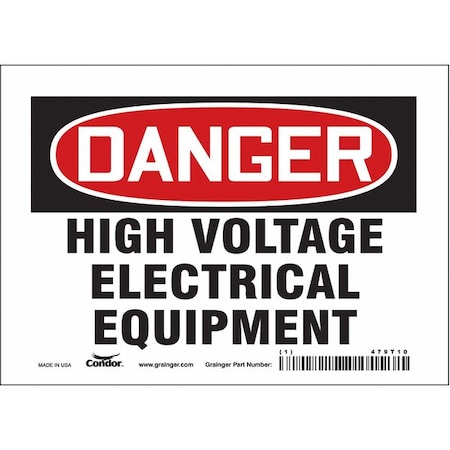 Condor Safety Sign, 5 in Height, 7 in Width, Vinyl, Horizontal Rectangle, English, 479T10 479T10