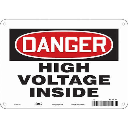 Condor Safety Sign, 7 in Height, 10 in Width, Polyethylene, Vertical Rectangle, English, 479T16 479T16