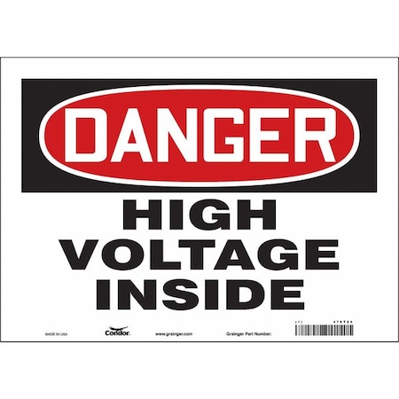 Condor Safety Sign, 10 in Height, 14 in Width, Vinyl, Horizontal Rectangle, English, 479T20 479T20