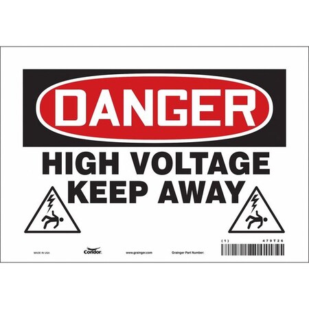 Condor Safety Sign, 7 in Height, 10 in Width, Vinyl, Vertical Rectangle, English, 479T26 479T26