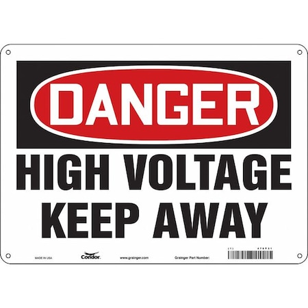 Condor Safety Sign, 10 in Height, 14 in Width, Polyethylene, Horizontal Rectangle, English, 479T31 479T31