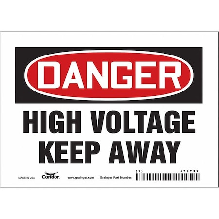 Condor Safety Sign, 5 in Height, 7 in Width, Vinyl, Horizontal Rectangle, English, 479T32 479T32