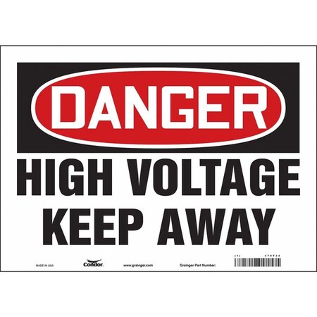 Condor Safety Sign, 10 in Height, 14 in Width, Vinyl, Horizontal Rectangle, English, 479T34 479T34