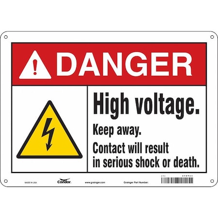 Condor Safety Sign, 10 in Height, 14 in Width, Polyethylene, Horizontal Rectangle, English, 479T43 479T43