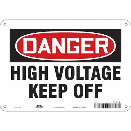 Condor Safety Sign, 7 in Height, 10 in Width, Aluminum, Vertical Rectangle, English, 479T50 479T50