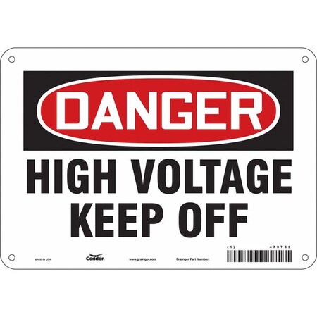 Condor Safety Sign, 7 in Height, 10 in Width, Polyethylene, Vertical Rectangle, English, 479T53 479T53