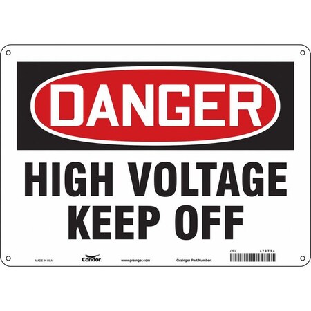 Condor Safety Sign, 10 in Height, 14 in Width, Polyethylene, Horizontal Rectangle, English, 479T54 479T54