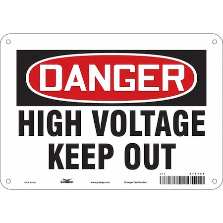 Condor Safety Sign, 7 in Height, 10 in Width, Polyethylene, Vertical Rectangle, English, 479T68 479T68