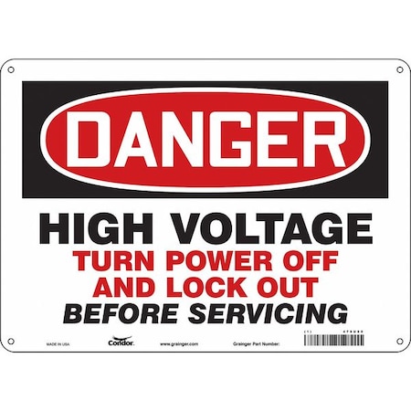 Condor Safety Sign, 10 in Height, 14 in Width, Aluminum, Horizontal Rectangle, English, 479U80 479U80