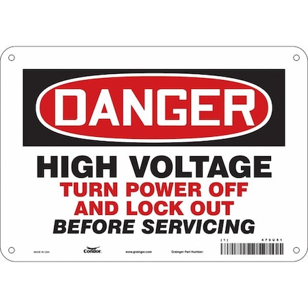 Condor Safety Sign, 7 in Height, 10 in Width, Polyethylene, Vertical Rectangle, English, 479U81 479U81