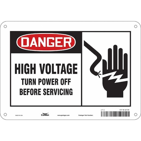 Condor Safety Sign, 7 in Height, 10 in Width, Polyethylene, Vertical Rectangle, English, 479U88 479U88