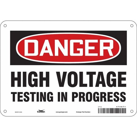 Condor Safety Sign, 7 in Height, 10 in Width, Aluminum, Vertical Rectangle, English, 479U71 479U71