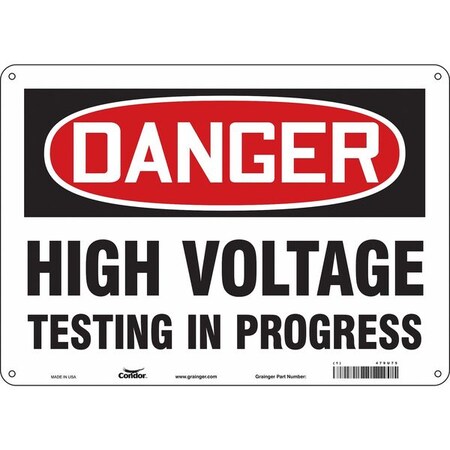 Condor Safety Sign, 10 in Height, 14 in Width, Polyethylene, Horizontal Rectangle, English, 479U75 479U75