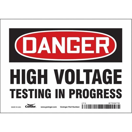 Condor Safety Sign, 5 in Height, 7 in Width, Vinyl, Horizontal Rectangle, English, 479U76 479U76