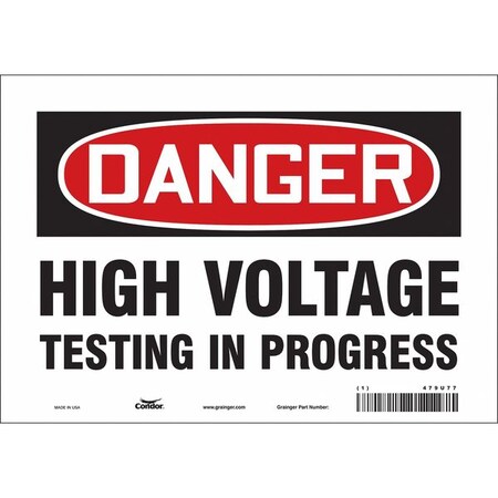 Condor Safety Sign, 7 in Height, 10 in Width, Vinyl, Vertical Rectangle, English, 479U77 479U77