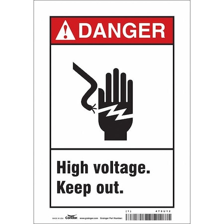 Condor Safety Sign, 10 in Height, 7 in Width, Vinyl, Horizontal Rectangle, English, 479U12 479U12