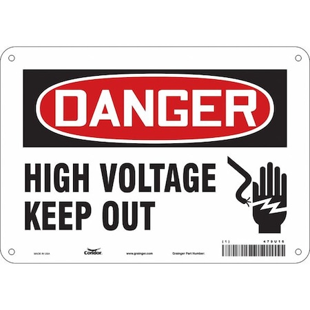 Condor Safety Sign, 7 in Height, 10 in Width, Polyethylene, Vertical Rectangle, English, 479U16 479U16