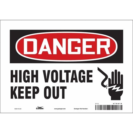 Condor Safety Sign, 7 in Height, 10 in Width, Vinyl, Vertical Rectangle, English, 479U18 479U18