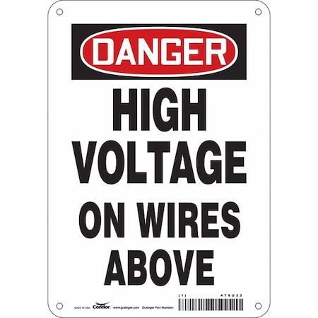 Condor Safety Sign, 10 in Height, 7 in Width, Aluminum, Horizontal Rectangle, English, 479U33 479U33