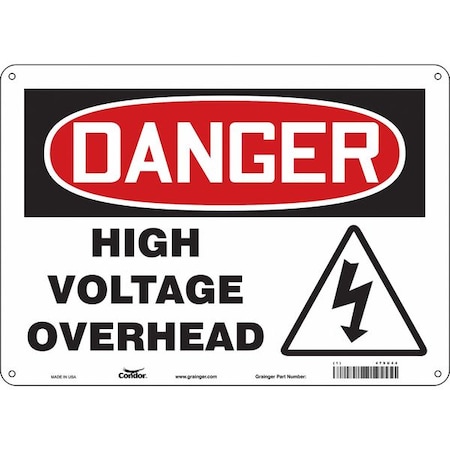 Condor Safety Sign, 10 in Height, 14 in Width, Aluminum, Horizontal Rectangle, English, 479U44 479U44