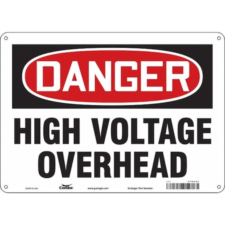 Condor Safety Sign, 10 in Height, 14 in Width, Aluminum, Horizontal Rectangle, English, 479U52 479U52