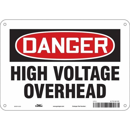 Condor Safety Sign, 7 in Height, 10 in Width, Polyethylene, Vertical Rectangle, English, 479U55 479U55