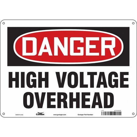 Condor Safety Sign, 10 in Height, 14 in Width, Polyethylene, Horizontal Rectangle, English, 479U56 479U56