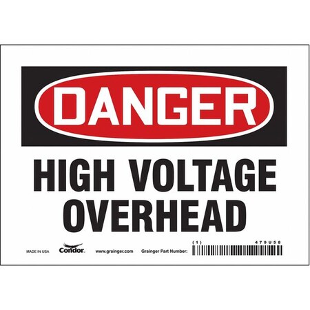 Condor Safety Sign, 5 in Height, 7 in Width, Vinyl, Horizontal Rectangle, English, 479U58 479U58